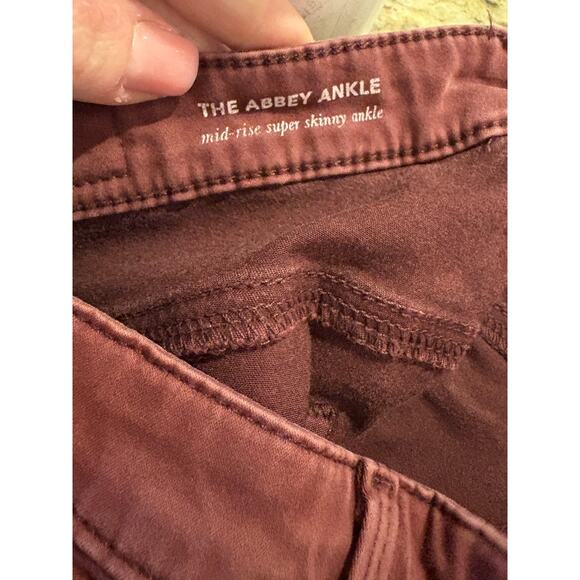 AG Adriano Goldschmied Women's Maroon the Abbey Ankle Jeans Size 26 MSRP$170 - Picture 6 of 7